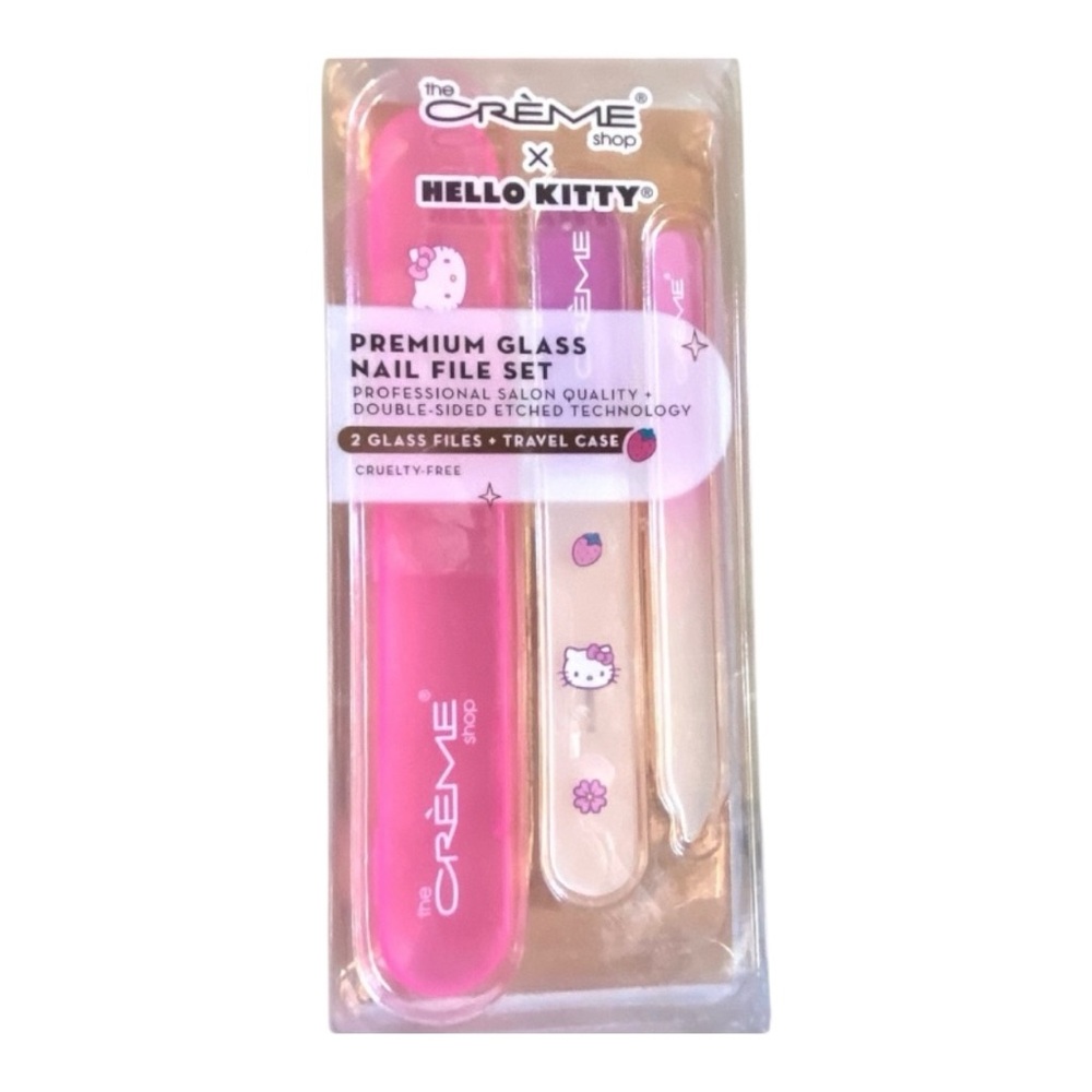 🐭 SALE! Creme Shop Hello Kitty 3pc Premium Glass Nail File Set new in the box
